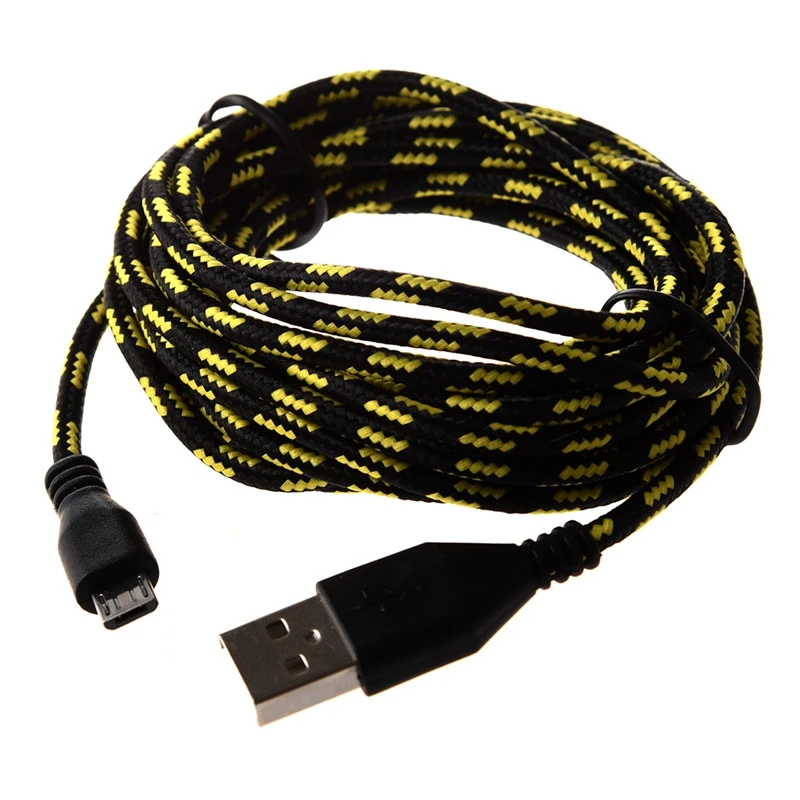 2 х 3 м Плетеный тканевый мини USB кабель для передачи данных и синхронизации