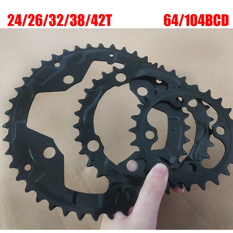 104/64 BCD велосипедная Звездочка 24/26/32/38/42t сеть MTB кольцо двойной/тройной 10
