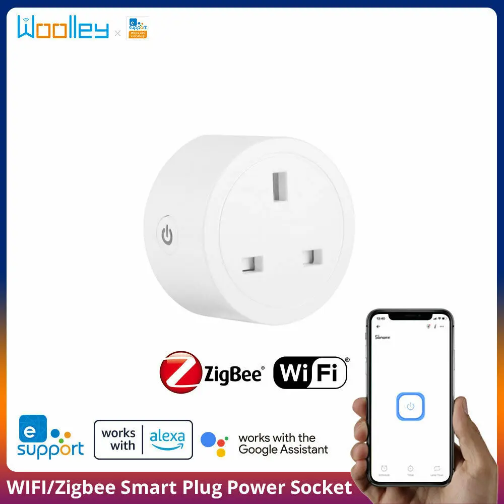 

Smart Wifi ZigBee Plug Socket UK Outlet Timer Light Switch Work w/Alexa Google