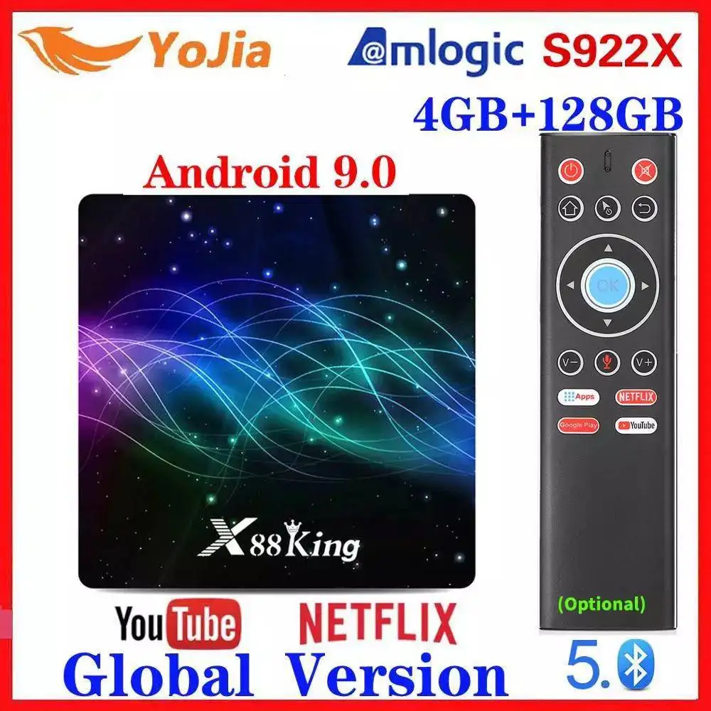 4 ГБ ОЗУ 128 Гб ПЗУ Amlogic S922X ТВ приставка Android 9,0 двойной Wifi BT5.0 1000M 4K 60fps USB3.0 Google Play Store Youtube медиаплеер