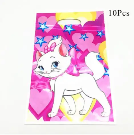 Gift bag Зонт кошка Мэри одноразовая посуда мультфильм розовый Кот аристократы тема вечерние день рождения, детский душ чашки пластины украшения - Цвет: Gift bag
