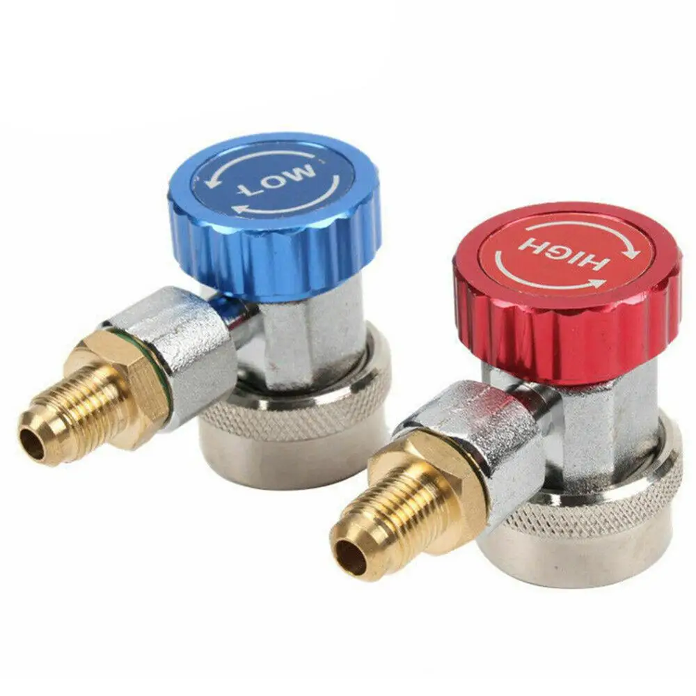 

R134A Brass Refrigerant Tank Adapter Quick Replacement Remover Installer Air Conditioning Adapter Car Air-conditioning Accessory