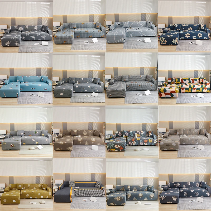

Zerolife Sofa Covers for Living Room Elastic Solid Corner Couch Cover L Shaped Chaise Longue Slipcovers Protector 1/2/3/4 Seater