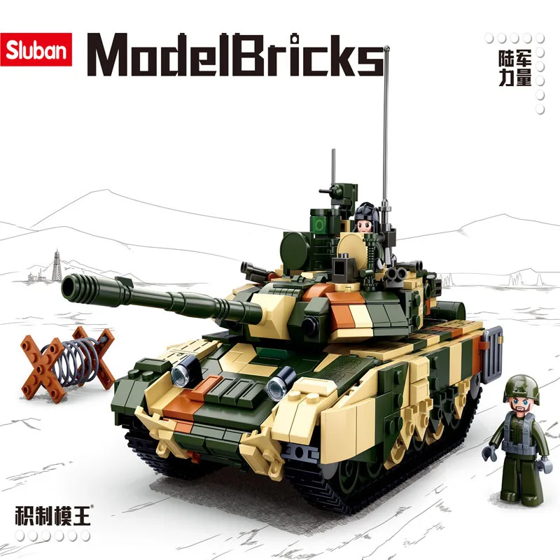 

758Pcs WW2 T90MS Tank Armored Car Military Vehicle Model Bricks Building Blocks Sets Warcrafts SWAT Army Educational Kids Toys