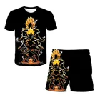 Футболка с коротким рукавом для мальчиков, с мультяшным аниме Гоку