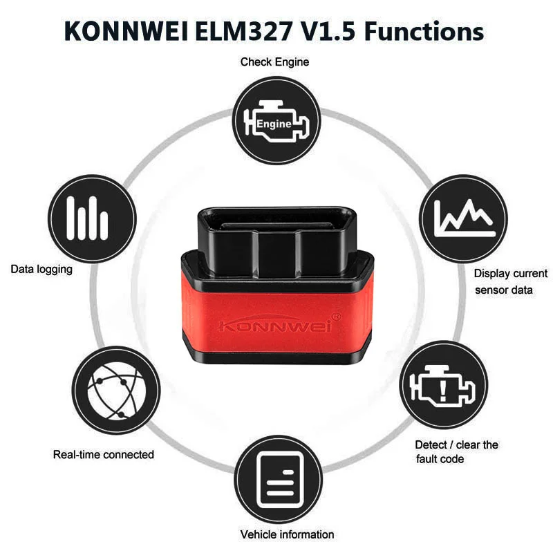 Konnwei KW903 OBD2 ELM327 V1.5 wifi для Android IOS сканер диагностический инструмент Автомобильный