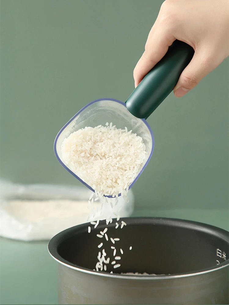 Cuchara de arroz multifunci&oacute;n con mango largo, cuchara para Harina de pl&aacute;stico para el hogar, cocina, granos-3