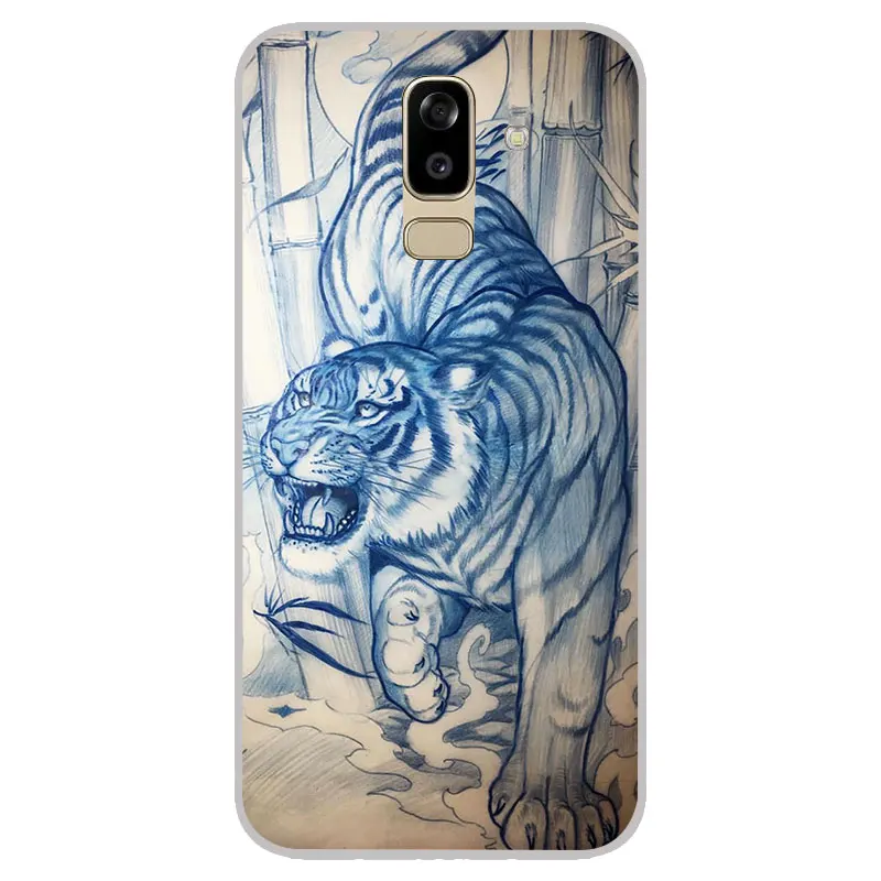 Тигр рисунок матовый Силиконовый чехол для Samsung Galaxy J3 J5 J7 A3 A5 A7 2016 2017 ТПУ задняя