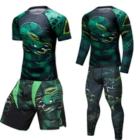 2022 4pcs set mens tracksuit sport suit gym fitness compression clothing running jogging sport wear exercise workout tights