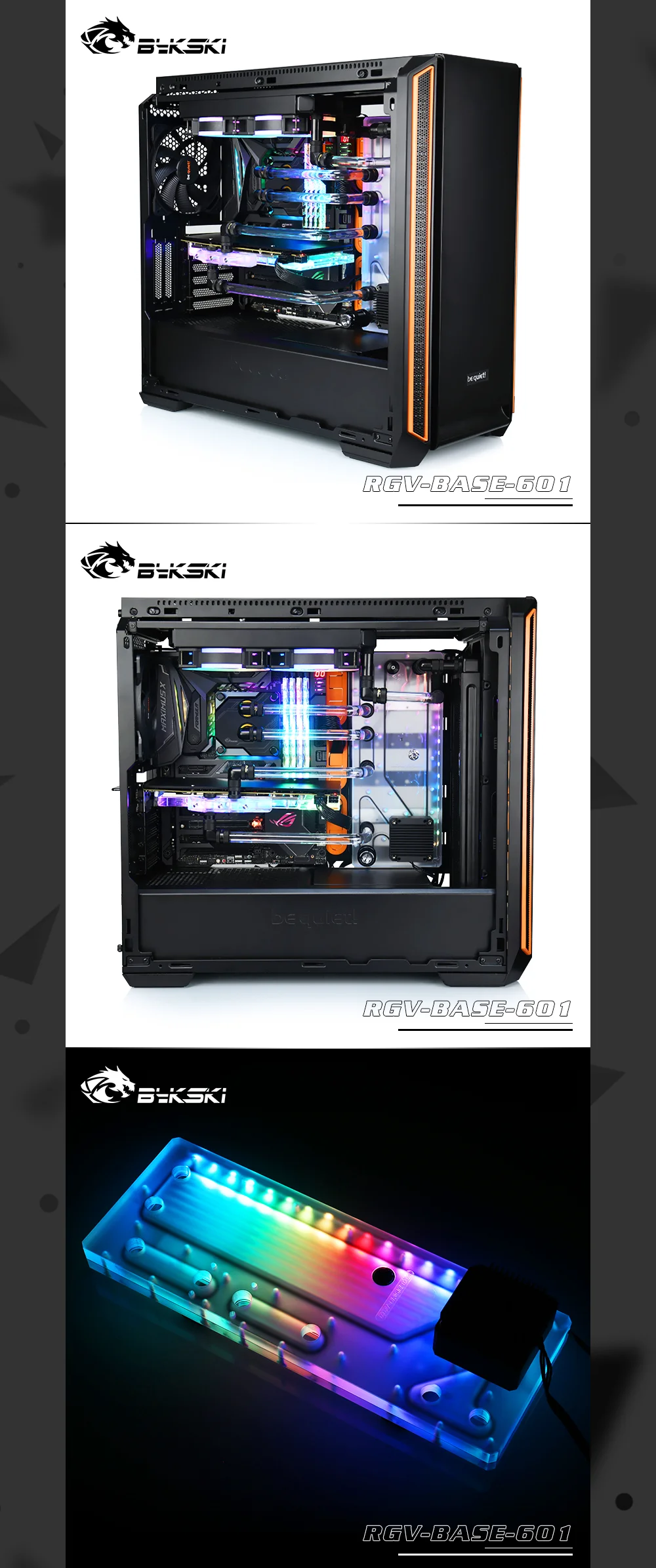 Bykski RGV-BASE-601 водные платы для Zerozone Silent Base 601 чехол для Intel cpu водоблок и один GPU корпус