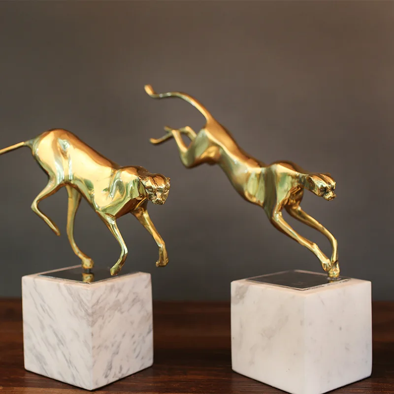 3 шт./компл. светильник роскошные ремесла Lucky Leopard скульптура украшения желтая