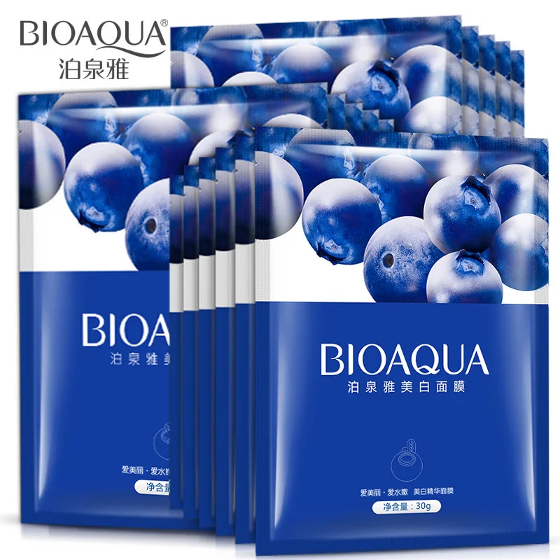 

Голубика BIOAQUA маска для лица, контроль жирности, сужение пор, лечение кожи лица, глубокое отбеливание, Освежающий уход за кожей лица
