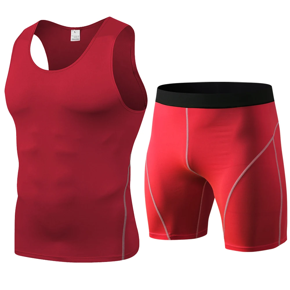 Мужской спортивный костюм для бега спортивное белье компрессионные шорты