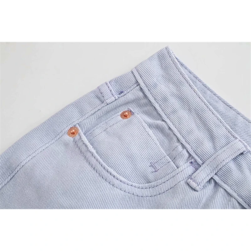 

YOSIBCD Women 2021 Chic Fashion Ripped Hole Straight Jeans Vintage High Waist Zipper Fly Female Denim Ankle Trousers Mujer