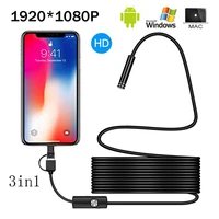 newest 1080p usb snake dual lens inspection camera 2 0 mp ip67 usb type c endoscope with 8 led for samsung huawei xiaomi pc