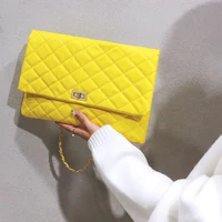 2021 trend luxury brand designer quilted purse handbag clutch bags yellow envelope big tote shoulder crossbody bag women sac
