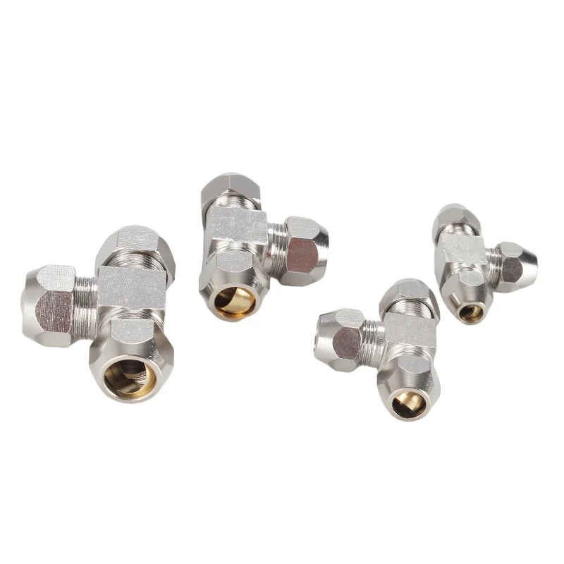 

Пневматические фитинги, латунные Т-образные, 4, 6, 8, 10, 12, 14, 16 мм, внешний диаметр трубки, стандартный Компрессионный фитинг, соединитель