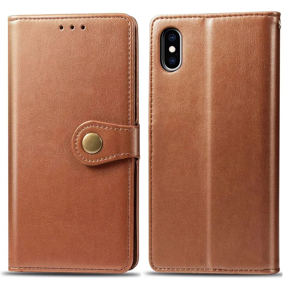 Для iPhone Xs Max Xr X 8 7 6s 6 Plus Простой стиль PU кожаный кошелек с защитой от царапин