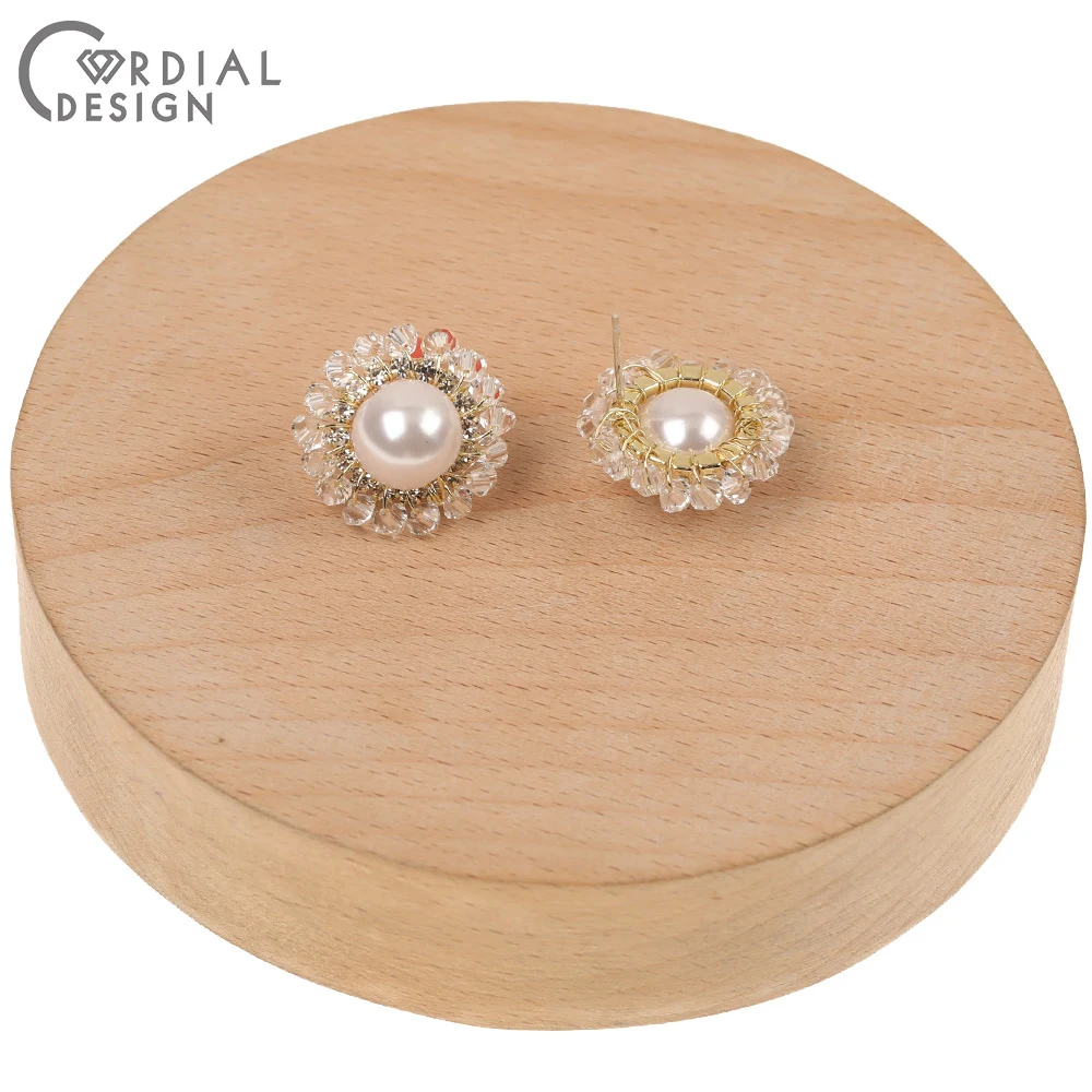 

Cordial Design 40Pcs 19*19MM Jewelry Accessories/Crystal Earrings Stud/Imitation Pearl/DIY Making/Hand Made/Earring Findings