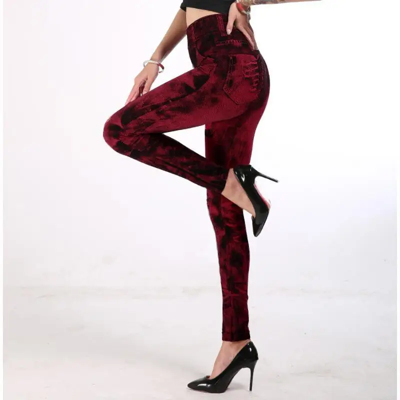 Женские джинсовые леггинсы эластичные из джинсовой ткани подтягивающие бедра 2019