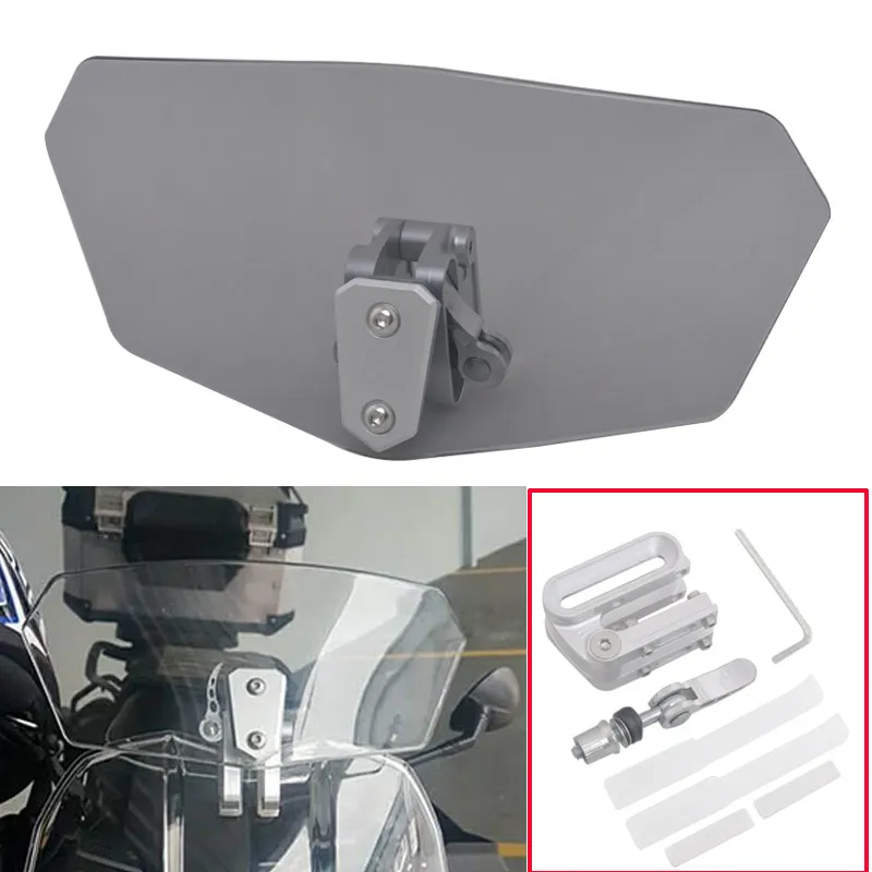 Регулируемый Лобовое стекло расширение клип на спойлер ДЕФЛЕКТОР ДЛЯ Harley Honda BMW