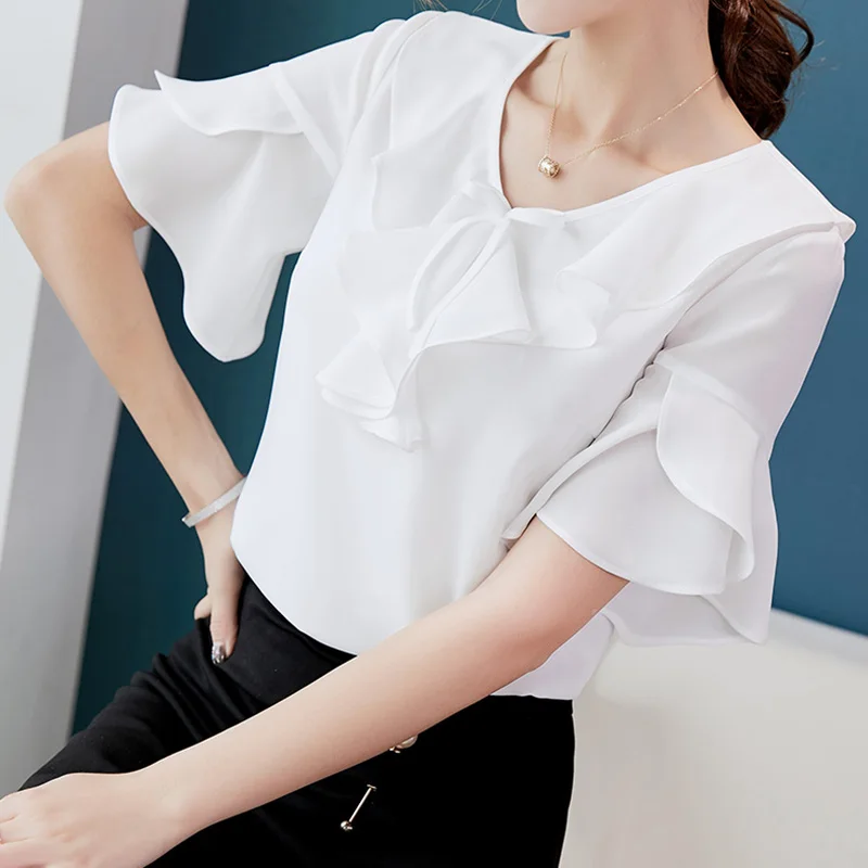 

Shirts Women Short Sleeves Trendy Elegant Daily Clothing Womens All-match Korean Style High Quality Simple Casual Solid Summer