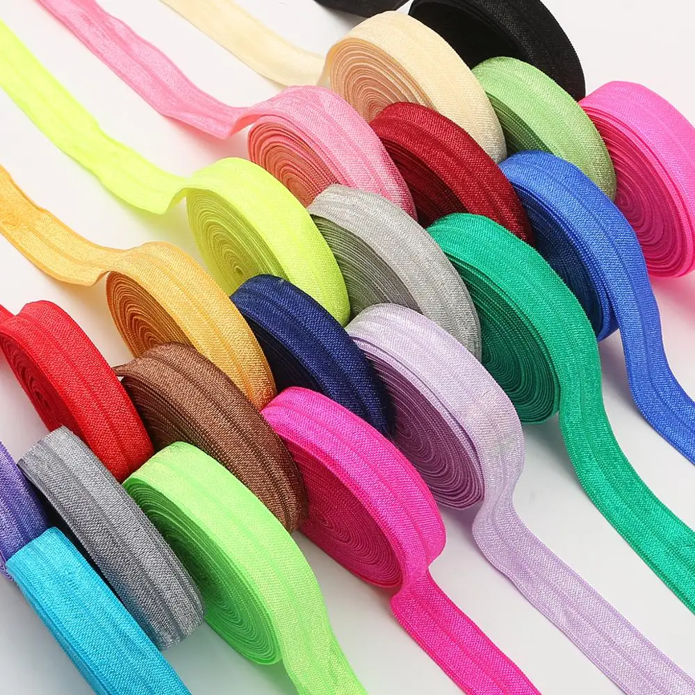 

15mm Solid Color Shiny FOE Foldover Elastic Band Elastic Line Lace Waist Band DIY Sewing Garment Accessories