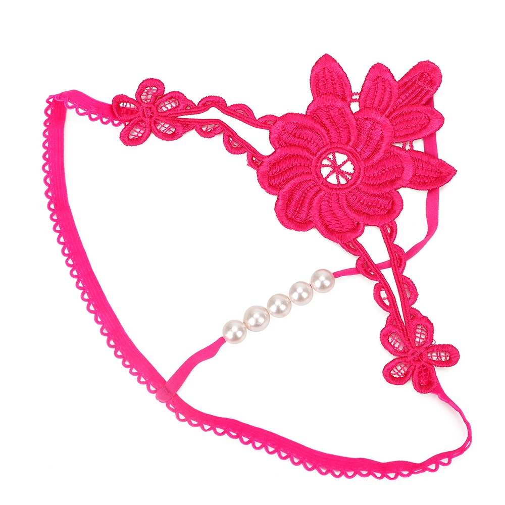 Женские кружевные трусики с Т образной спинкой стринги и бусинами