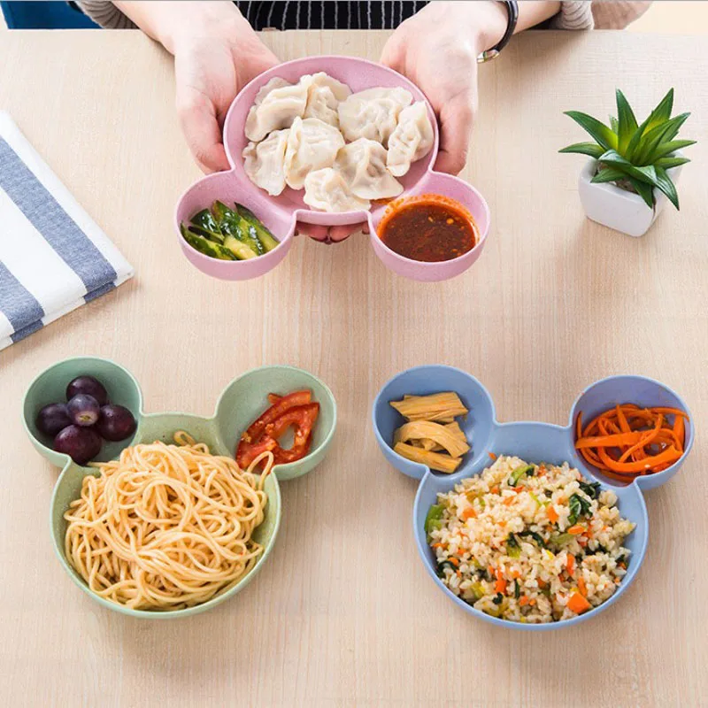 

Children's Dishes Bowl Wheat Straw Cartoon Creative Kindergarten Baby Plate Tableware Safe Environmental Protection Bowl