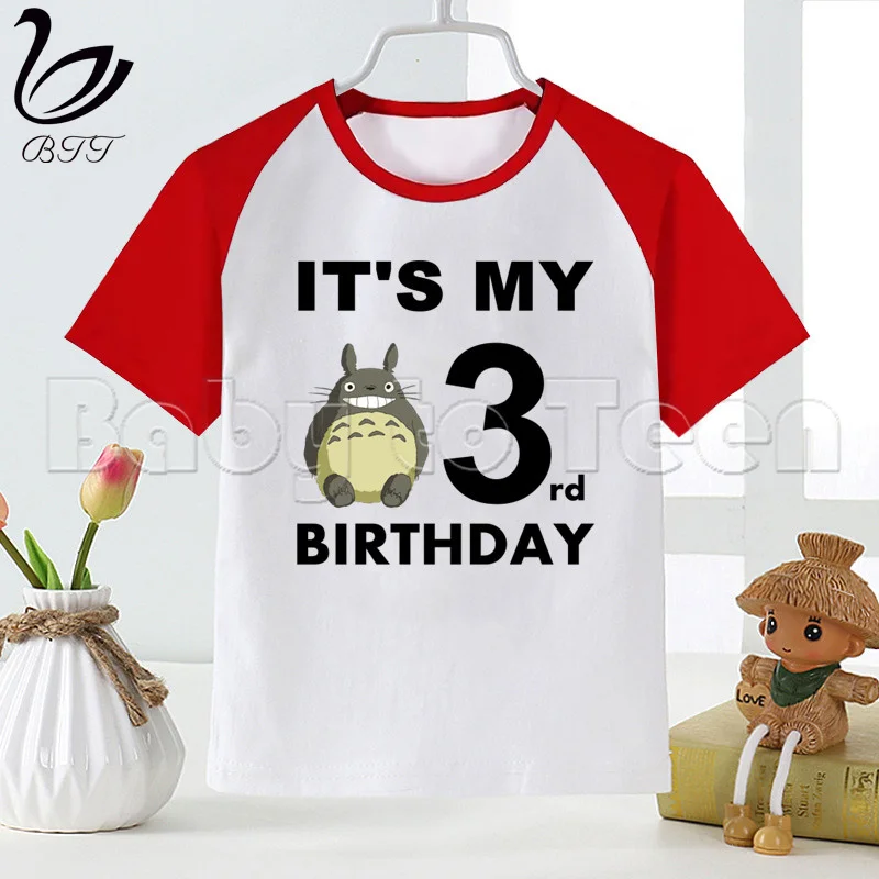 

Totoro Studio Ghibli Print Boys T Shirt Cartoon Birthday Number for Kids Clothing Cartoon Tops Tee