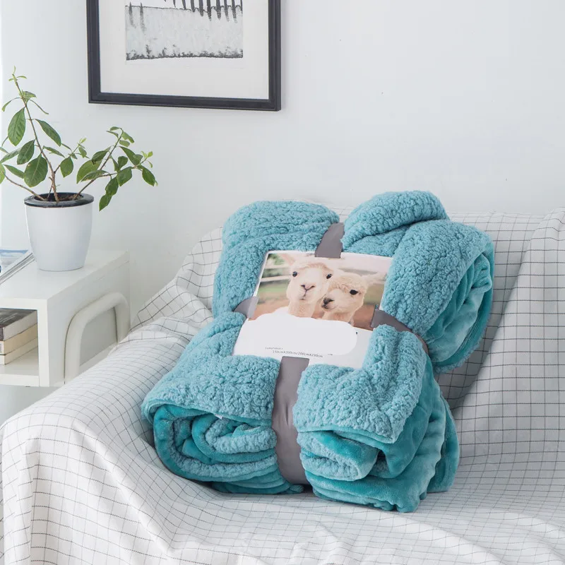 

Фланелевое Одеяло из пашмины, домашнее постельное белье, одеяло, плотное зимнее плюшевое покрывало в клетку, одеяло для новорожденных, иску...