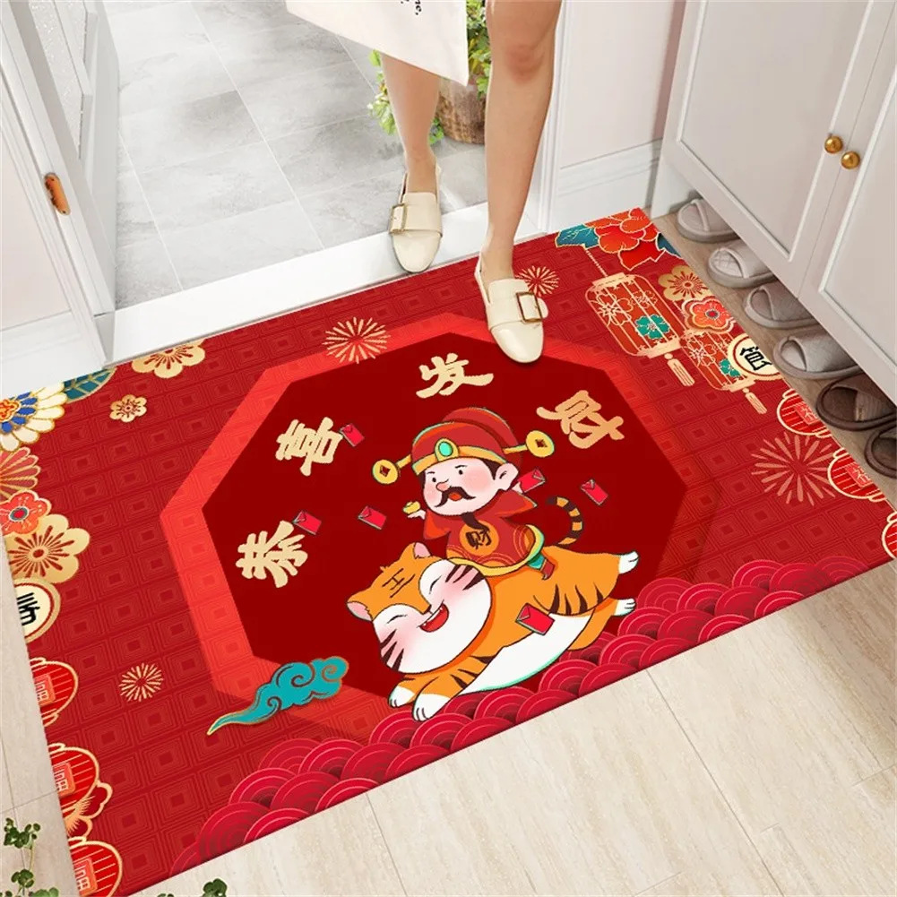 

2022 Spring Festival Non Slip Mat Anti Slip Mat Chinese New Year Red Festive Door Mat Waterproof Home Doormat 40x60cm