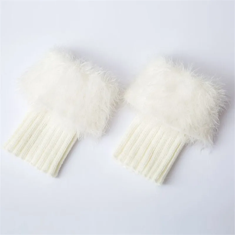 Осенне-зимние повседневные женские вязаные сапоги теплые гетры с манжетами и