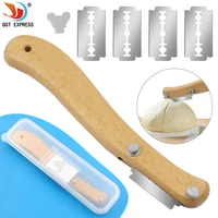 curved bow knife bread cutter tool bread knife cut french toast knife 5 blade wooden handle bakery tool box packaging