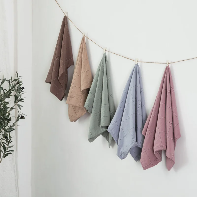 Набор синих хлопковых наволочек в клетку наволочки для кровати полоску