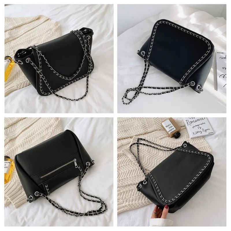

Fashion Women's Handbags Luxury Pu Leather Shoulder Bags For Women 2021 Chains Designer Women Bag Ladies Female Tote Bag Bolsos