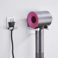 aluminum alloy wall mounted holder black punch free bracket holder hook replacement for holder stand hair dryer saving space