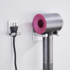 aluminum alloy wall mounted holder black punch free bracket holder hook replacement for holder stand hair dryer saving space free global shipping