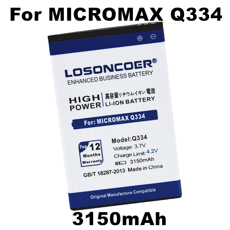 LOSONCOER 3150 мАч Q334 Для Micromax BQ Strike BQS 5020 strike батарея мобильного телефона + быстрое