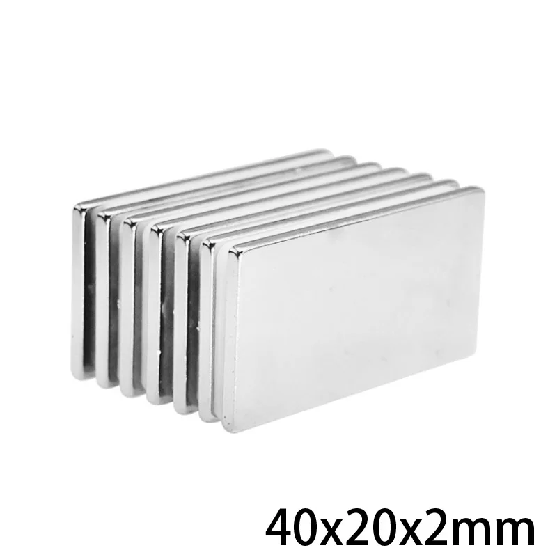 Редкоземельные магниты 40x20x2 мм 5 ~ 50 шт. длинный квадратный прямоугольный магнит