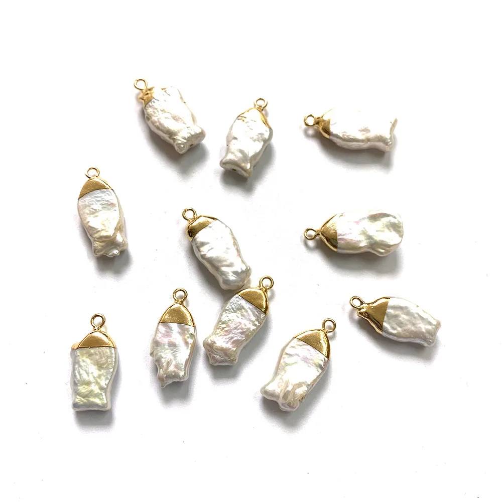 

Natural Freshwater Pearl Pendant Fish-shaped Pendant for Handmade DIY Charm Jewelry Making Necklace Bracelet Accessories