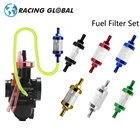 Топливный бензиновый фильтр ALCON-Racing, встроенный фильтр для шланга, труба, газовый топливный фильтр, 8 мм + Масляная труба + комплект зажимов для кроссового велосипеда, квадроцикла, скутера, мотоцикла