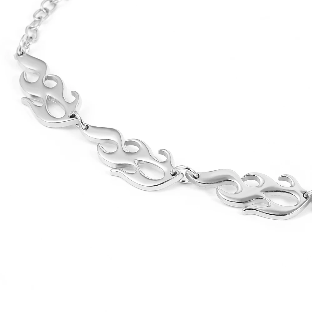 Ожерелье чокер в стиле Харадзюку панк с подвеской крестом виде пламени колье до