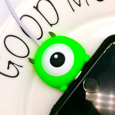 Green big eyes Милый кабель протектор данных кабель провода защитная крышка кабель Крышка для зарядки кабель протектор - Цвет: Green big eyes