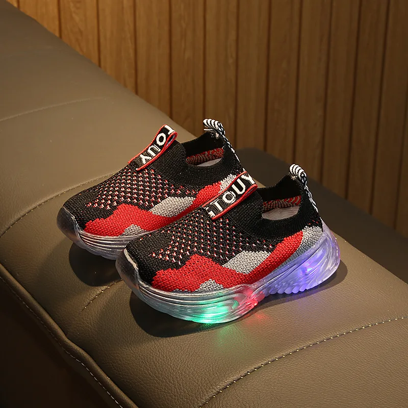 2019 светодиодный свет вверх модная спортивная обувь детская повседневная