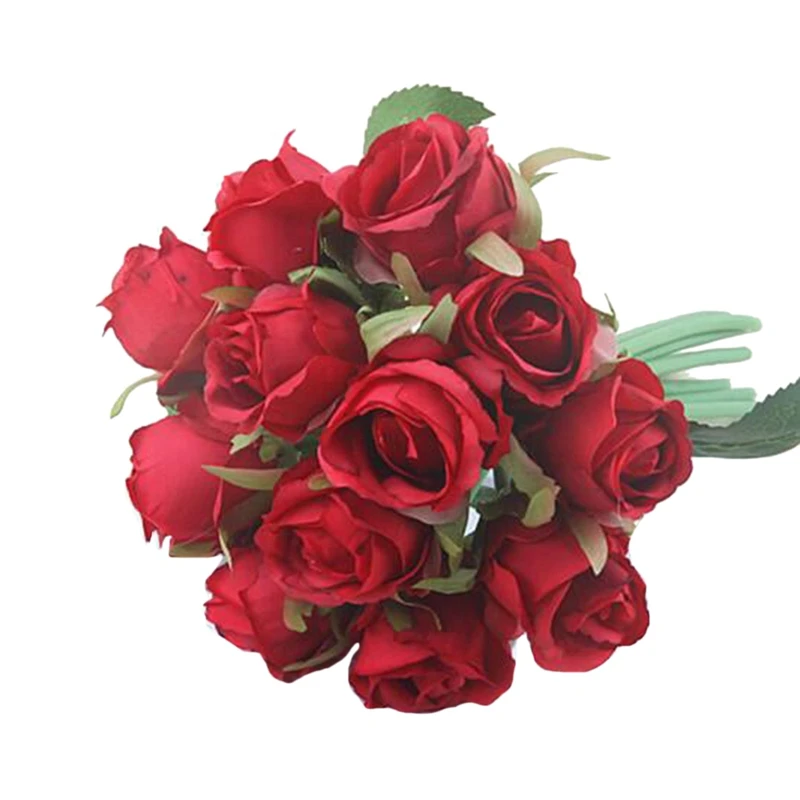 24 шт./лот искусственные розы свадебный букет тайская Королевская роза шелковые