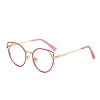 new personality metal anti blue light spectacle frames ladies fashion cat eye myopia eyeglasses flexible comfortable eyewears