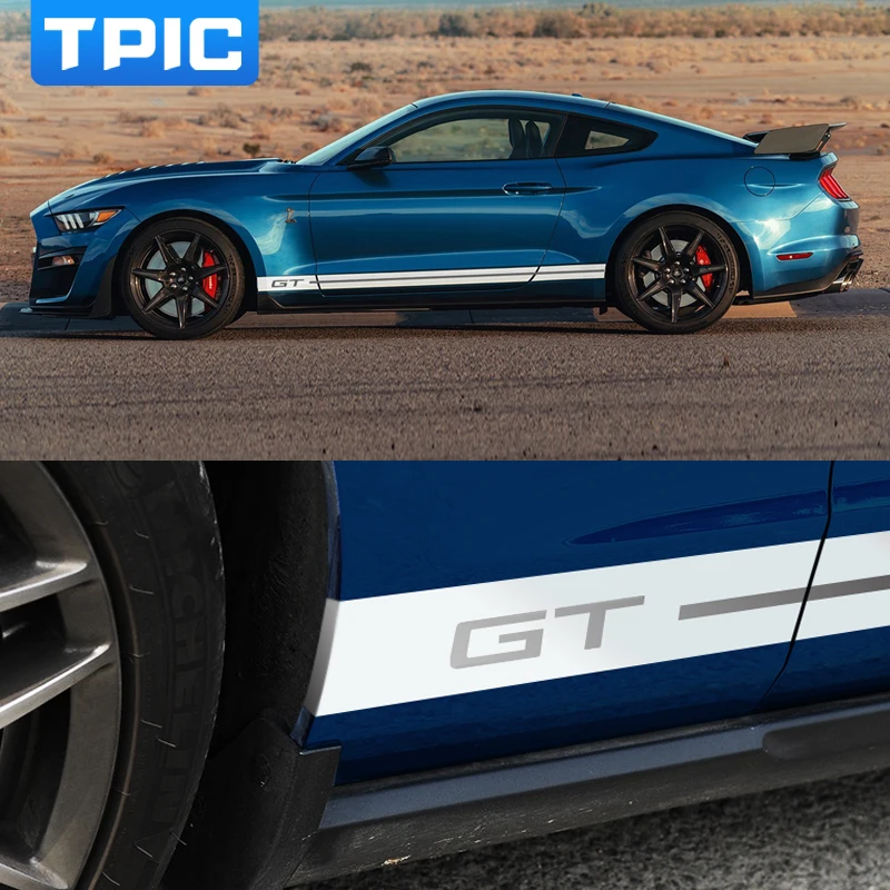 TPIC наклейки для автомобиля из углеродного волокна GT LOGO, боковые полосы для гоночного автомобиля, наклейки для кузова и наклейки для Ford Mustang 2009