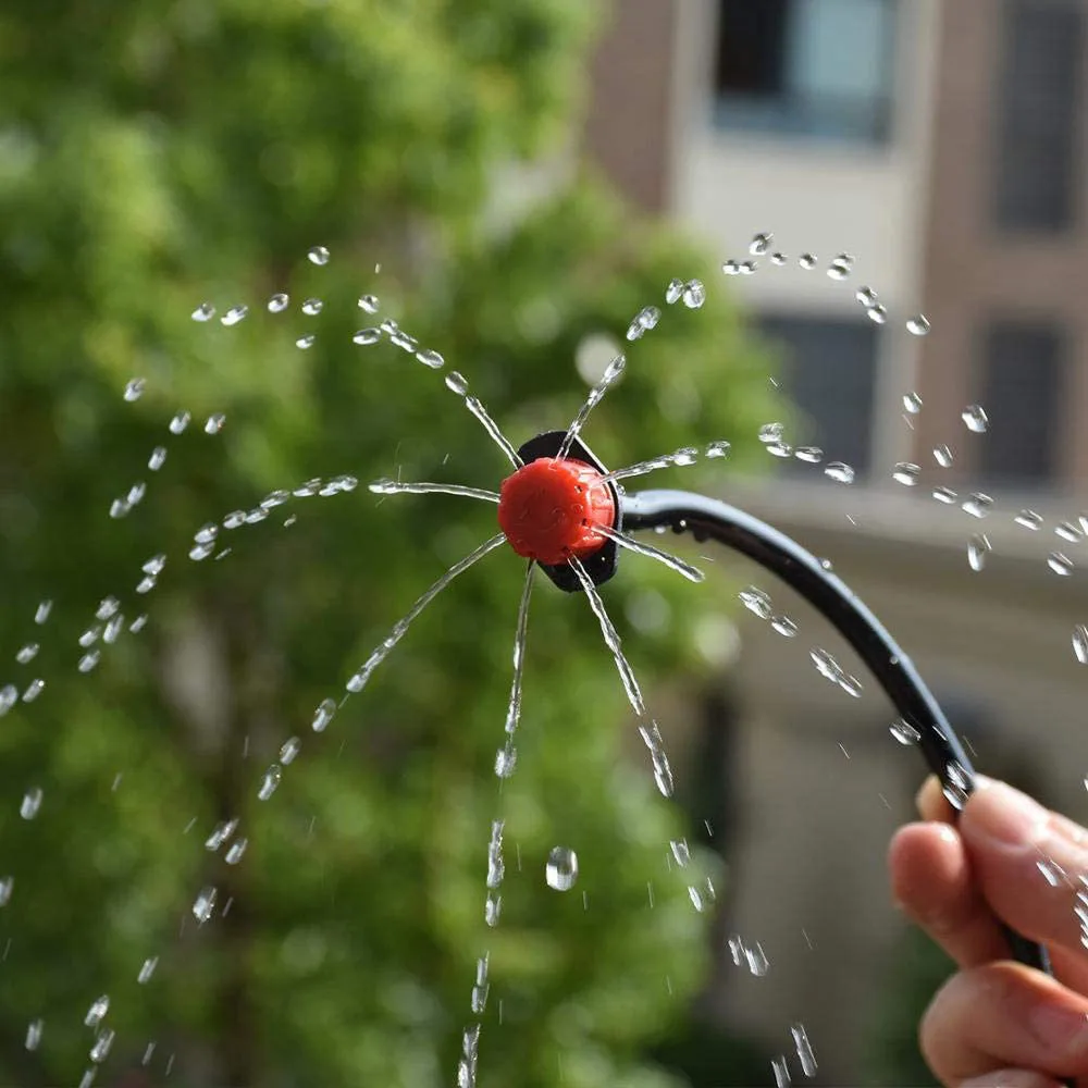 

100-500Pcs 1/4Inch Adjustable Micro Drip Irrigation System Watering Sprinklers Anti-Clogging Emitter Dripper Red Garden Supplies