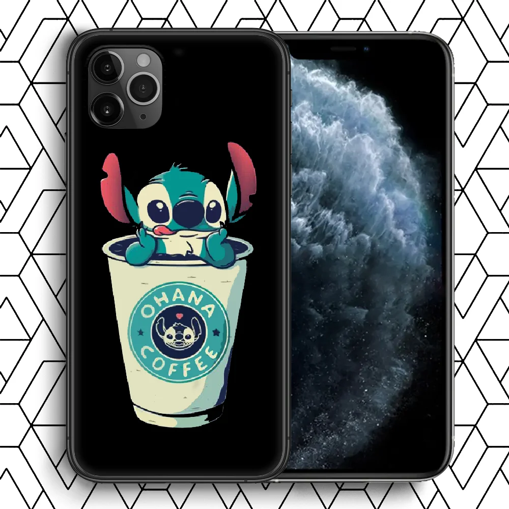 

Cute Cartoon Stitchs-Style Phone Case For Iphone 4 4s 5 5S SE 5C 6 6S 7 8 Plus X XS XR 11 12 Mini Pro Max 2020 black Cover Trend
